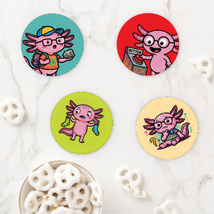 Sarcastic Nerd Axolotl I Axolotl Questions Meme Coaster Set