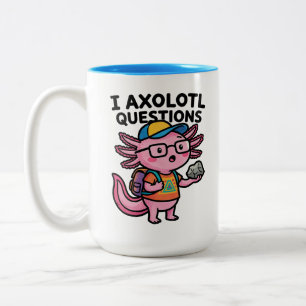 Sarcastic Nerd Axolotl I Axolotl Questions Meme Two-Tone Coffee Mug