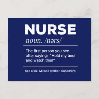 Sarcastic Nurse Definition: Hold My Beer Postcard