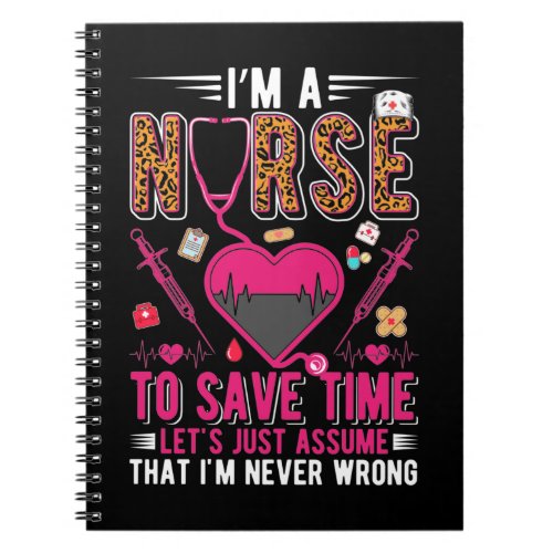 Sarcastic Nurse Leopard Print Funny Nursing Notebook