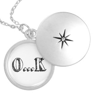 Sarcastic OK Locket Necklace