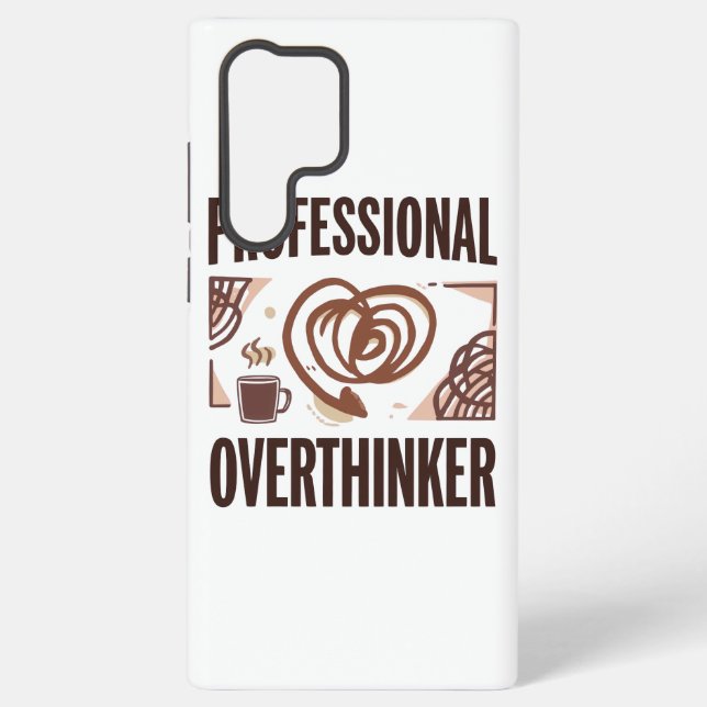 Sarcastic Overthinker with Coffee and Chaos Samsung Galaxy Case (Back)
