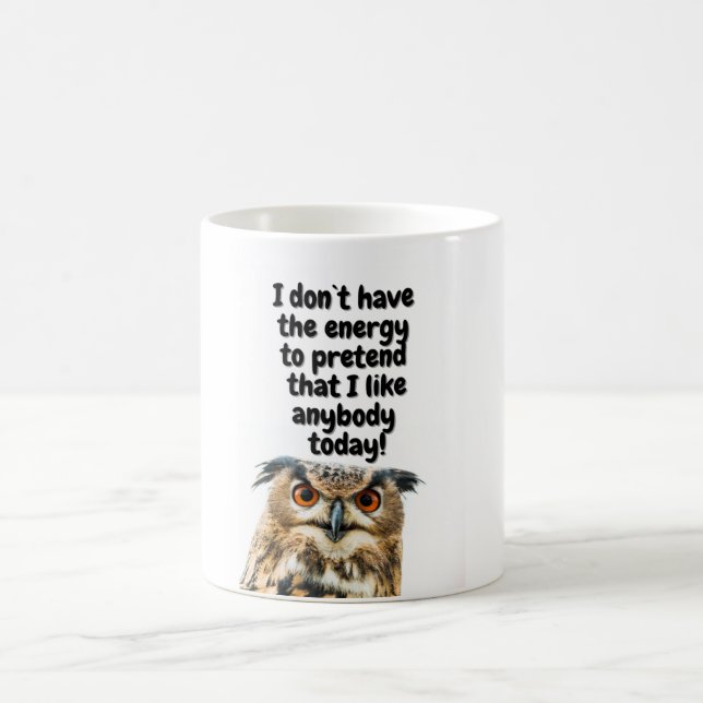 Sarcastic Owl funny quote Coffee Mug (Center)