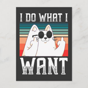 Sarcastic People Kitty Middle Finger Selfish Kitty Postcard