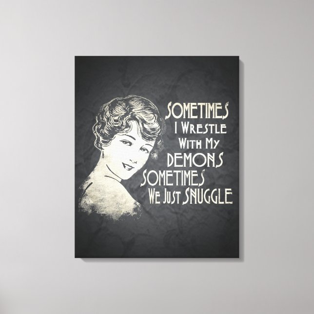 Sarcastic Phrase Womens Meme Sometimes I Wrestle Canvas Print (Front)