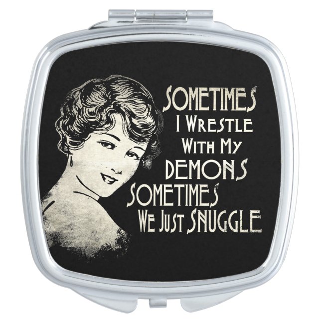 Sarcastic Phrase Womens Meme Sometimes I Wrestle  Compact Mirror (Front)
