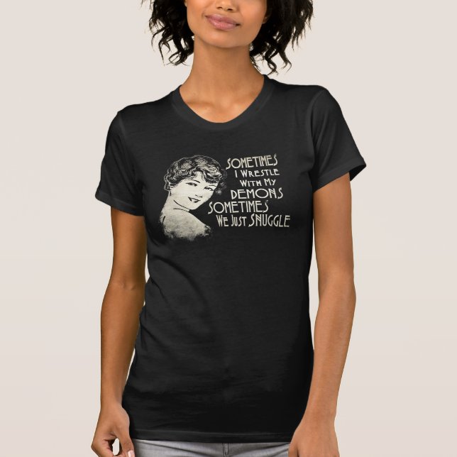 Sarcastic Phrase Womens Meme Sometimes I Wrestle T-Shirt (Front)