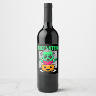 Sarcastic Political Funny AntiJoe Biden Halloween Wine Label