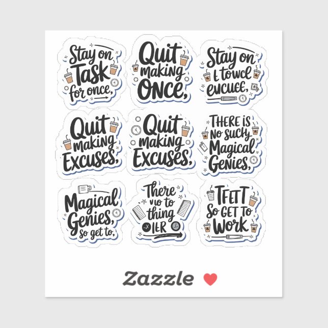 "Sarcastic Productivity Snark Pack" Sticker (Sheet)
