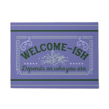 sarcastic Purple & Green door mat rug