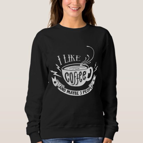 Sarcastic Quote _ I like coffee and maybe 3 people Sweatshirt