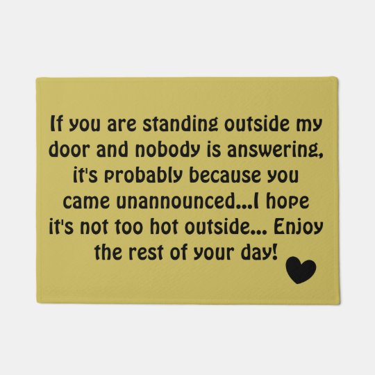 Sarcastic Quote Print Hilarious Doormat