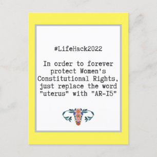 Sarcastic Quote Women's Constitutional Rights Postcard