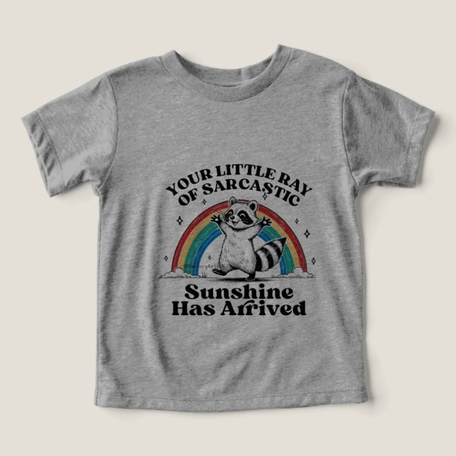 Sarcastic Raccoon Rainbow Toddler T-shirt (Design Front)