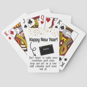 Sarcastic Resolution Funny Happy New year Confetti Poker Cards