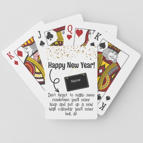 Sarcastic Resolution Funny Happy New year Confetti Poker Cards