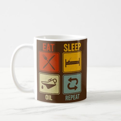 Sarcastic Retro Design For Men Women Eat Sleep Coffee Mug