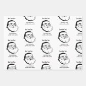 Sarcastic Santa Wrapping Paper Black and White (Front 3)