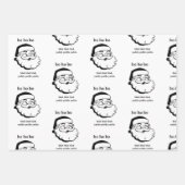 Sarcastic Santa Wrapping Paper Black and White (Front 2)