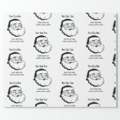 Sarcastic Santa Wrapping Paper Black and White (Flat)