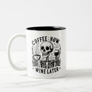 Sarcastic Skeleton Funny Coffee Two-Tone Coffee Mug