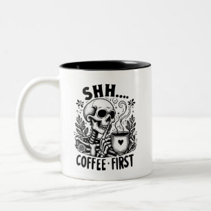Sarcastic Skeleton Funny Coffee Two-Tone Coffee Mug