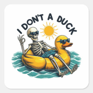 Sarcastic Skeleton on Duck Square Sticker