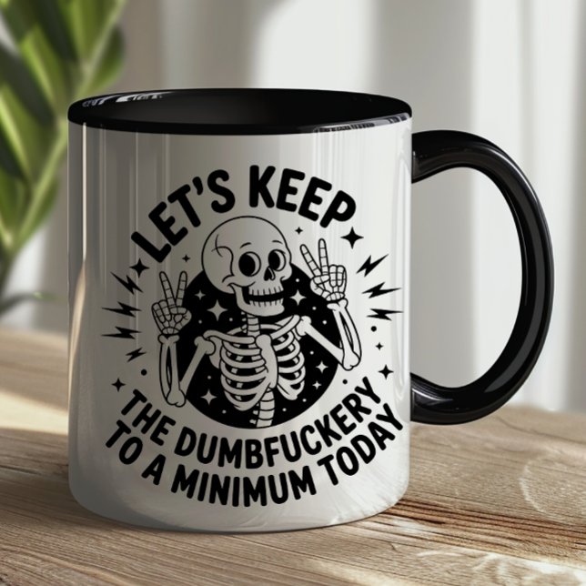 Sarcastic Skeleton Peace Sign Antisocial Attitude Mug (Creator Uploaded)