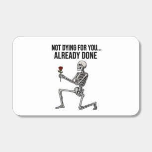 Sarcastic Skeleton with Rose – Dark Humor Quote Matchboxes