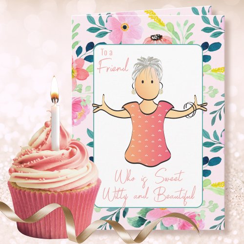 Sarcastic Snarky 80th Birthday Female Cartoon 