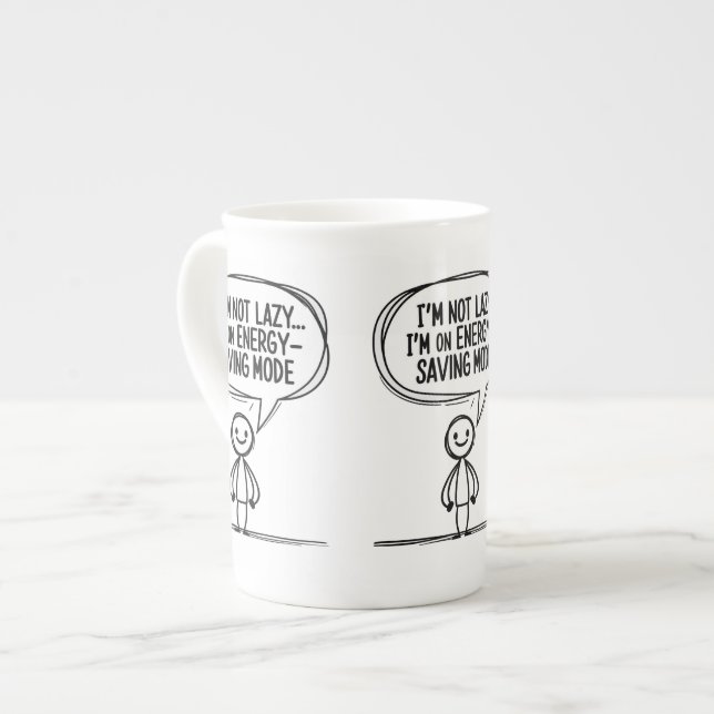 Sarcastic Stick Figure Quote – Energy Saving Bone China Mug (Front Left)