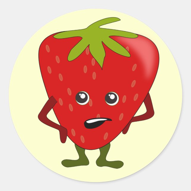Sarcastic Strawberry: Bad Fruit Gang Classic Round Sticker (Front)