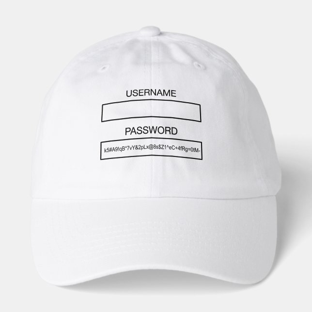 Sarcastic Tech Joke Impossibly Strong Password Hat (Front)