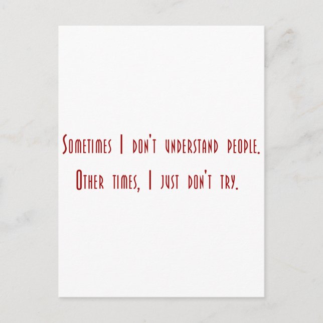 Sarcastic tees for sarcastic people. (Yeah, right) Postcard (Front)