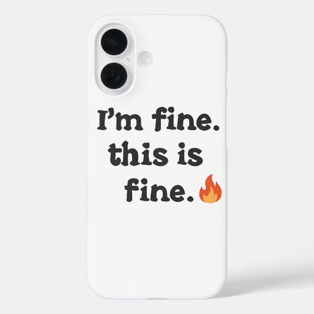 Sarcastic "This is Fine" Meme with Fire Emoji Case-Mate iPhone Case (Back)