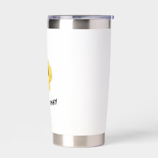 Sarcastic "totally okay" sticker with funny emoji insulated tumbler