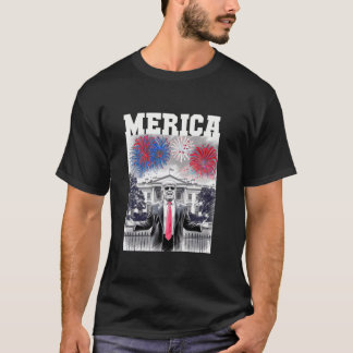 Sarcastic TRUMP 4th of July MERICA FIREWORKS Patri T-Shirt