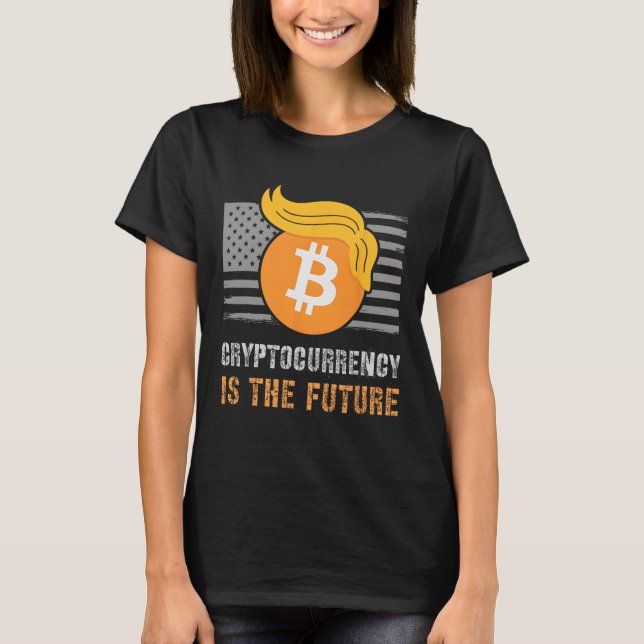 Sarcastic Trump America Crypto Is Future Joke Bull T-Shirt (Front)