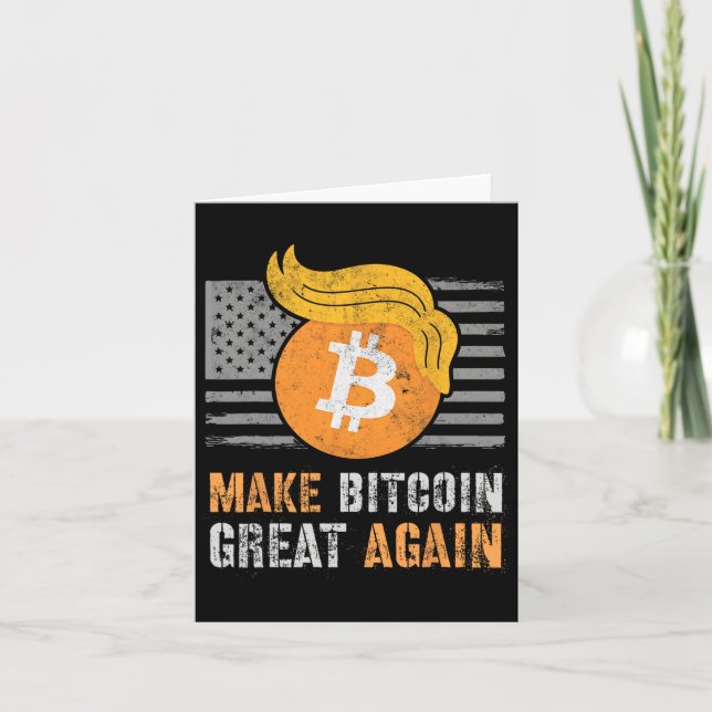 Sarcastic Trump Make Bitcoin Great Again Humor Ret Card (Front)