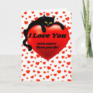 Sarcastic Valentine Black Cat Heart Custom Humor Card