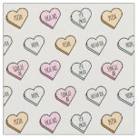 Sarcastic Valentine’s Candy Heart Pattern Fabric