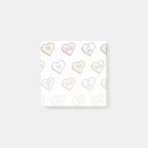 Sarcastic Valentineâs Candy Heart Pattern Post_it Notes