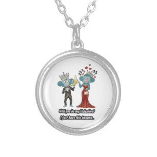 sarcastic valentine's day  silver plated necklace