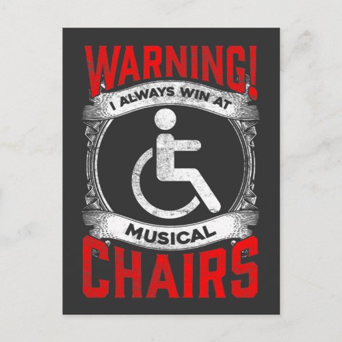 Sarcastic Wheelchair Funny Handicap Musical Joke Postcard