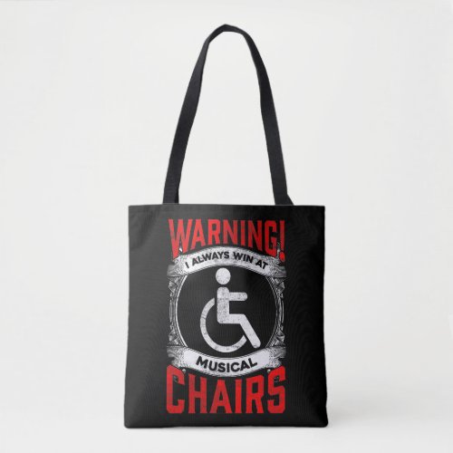 Sarcastic Wheelchair Funny Handicap Musical Joke Tote Bag