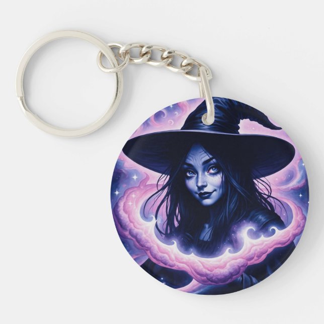 SarcasticWitchFace Keychain (Front)