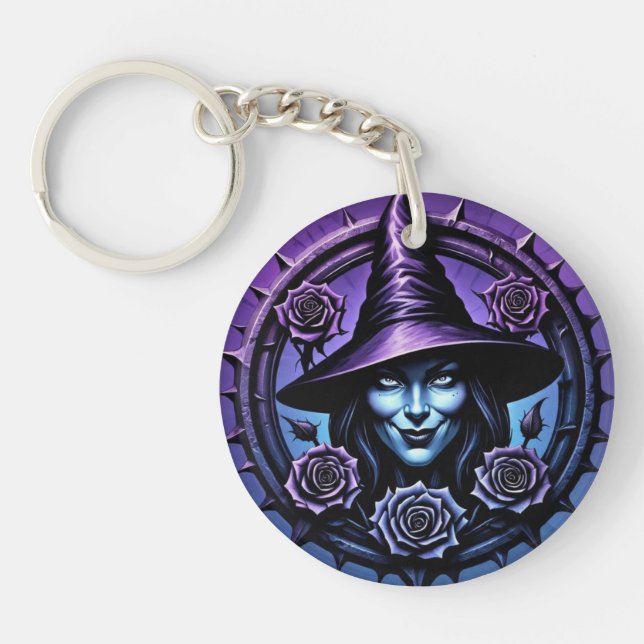 SarcasticWitchFace Keychain (Front)