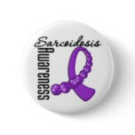 Sarcoidosis Awareness Gemstone Ribbon Pinback Button