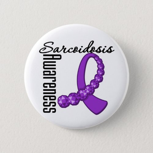 Sarcoidosis Awareness Gemstone Ribbon Pinback Button
