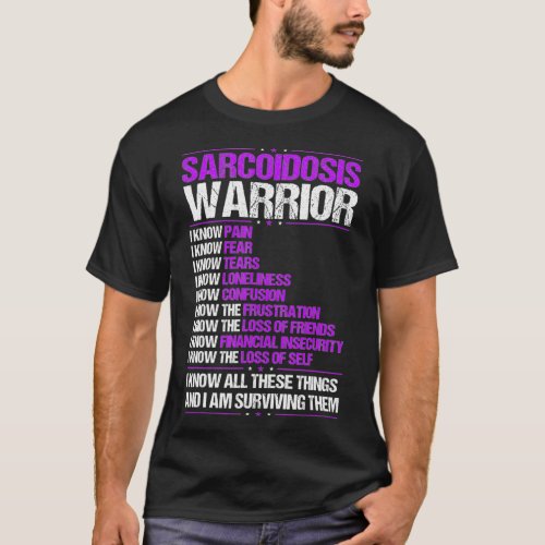 Sarcoidosis Awareness I Know Pain Purple Ribbon T_Shirt